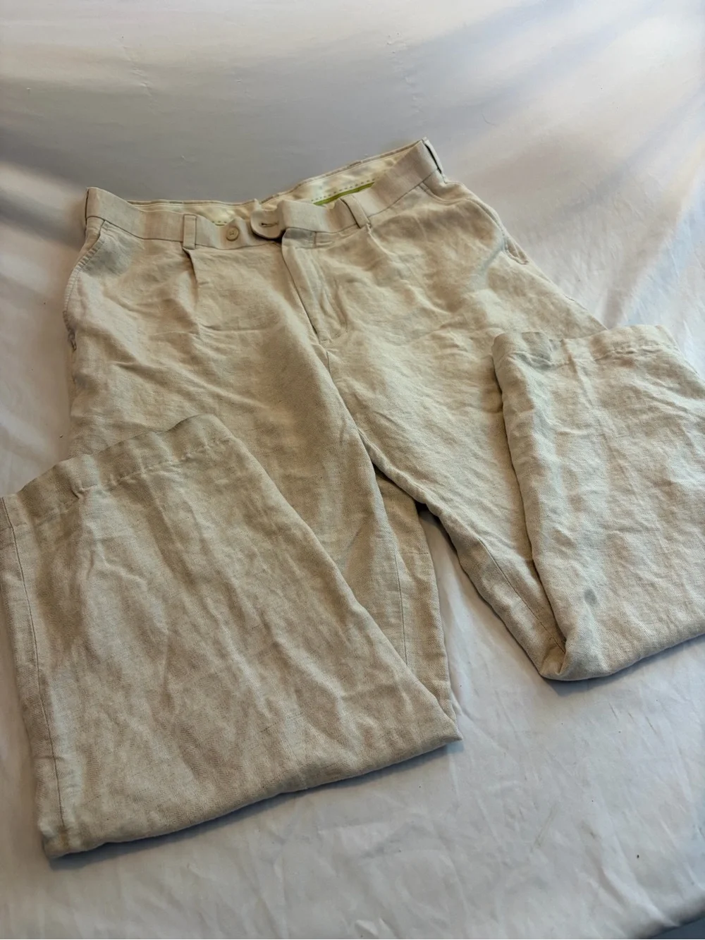 Cubavera Men's Linen Blend Pants in Cream Sizse 34x32